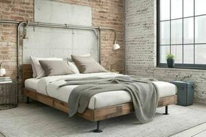 Industrial loaf Bedroom style. Pro Photo