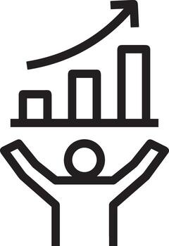 Growth business icon symbol vector image. Illustration of the progress outline infographic strategy  development design image