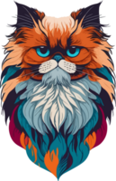 gatto viso portafortuna logo illustrazione ai generativo png