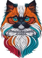 gatto viso portafortuna logo clip arte ai generativo png