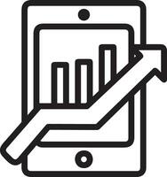 Growth business icon symbol vector image. Illustration of the progress outline infographic strategy  development design image