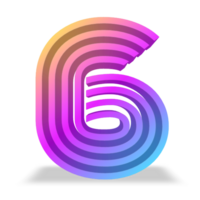 3d número com arco Iris cores png