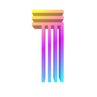 3d number with rainbow colors png