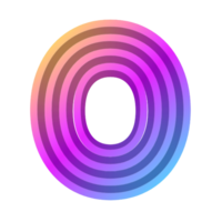 3d número con arco iris colores png