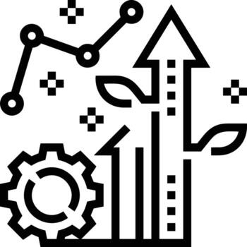 Growth business icon symbol vector image. Illustration of the progress outline infographic strategy  development design image