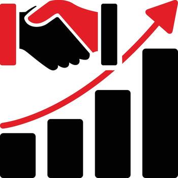 Growth business icon symbol vector image. Illustration of the progress outline infographic strategy  development design image