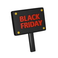 Black friday, signboard. 3D render icon png