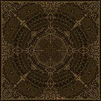 Creative vintage decorative tile, Golden luxury design texture, Morocco Art, bandana design. vector