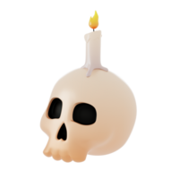 Hallowen Skull and candle png