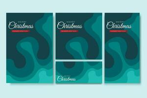 Merry Christmas Flyer and Social media Bundle Set Abstract Background 8 vector