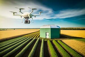 funciona con energía solar zumbido supervisión cultivos en futuro agricultura con generativo ai foto