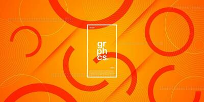 Colorful orange gradient background with dynamic circle shapes pattern. Abstract template and modern stylish texture background. Eps10 vector illustration