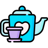 té conjunto icono diseño png