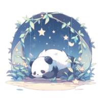 kawaii panda cartone animato nel azione carattere, ai generato png