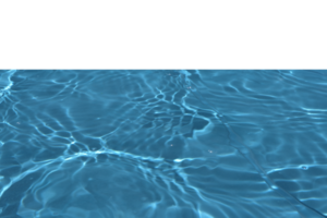 Blue water with ripples on the surface. Defocus blurred transparent blue colored clear calm water surface texture with splashes and bubbles. Water waves with shining pattern texture background. png