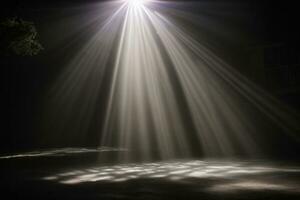 abstract beautiful rays of light on black background.. AI generated photo