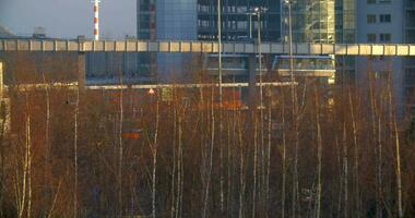 SkyTrain passing by in the city video