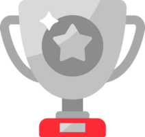 Silver trophy star award icon png