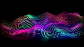 generative AI. Holographic Neon Fluid Waves - Mesmerizing Futuristic Energy in Motion photo