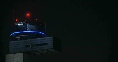 Airport control tower at night video