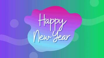 Happy New Year text animation with gradation color video