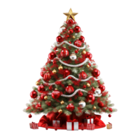 Christmas decoration tree with ornaments ai generative png