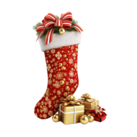 christmas stocking with gifts ai generative png