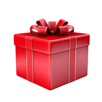 Merry Christmas Red Gift Box ai generative png