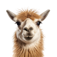 Close up of a llama face shot ai generative png