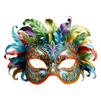 brasiliansk karneval mask fjäder firande dekoration mardi gras venetian ai generativ png