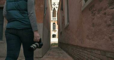 Tourist or professional photographer shooting in Venice video