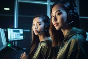 generative AI. Dynamic Women Engaging in Podcast Conversation photo