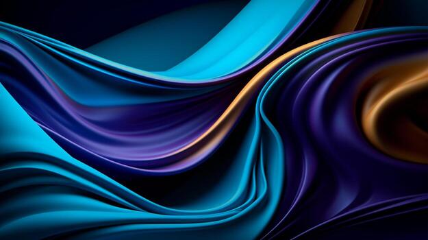 generative AI. Dynamic and colorful fabric blown in the wind, creating a beautiful and flowing artwork in the backdrop photo