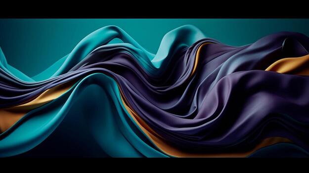 generative AI. Dynamic and colorful fabric blown in the wind, creating a beautiful and flowing artwork in the backdrop photo