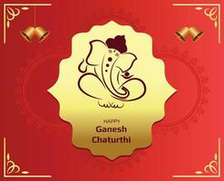 contento ganesh chaturthi festival de India saludo tarjeta diseño vector