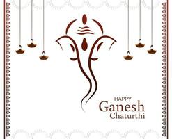 contento ganesh chaturthi festival de India saludo tarjeta vector