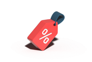 sale and percentage 3d tag png