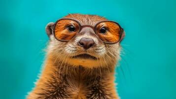 Generative AI, Cool Otter Stylish Shades on Pastel Paradise photo