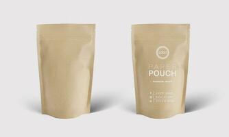 Paper Pouch Packing realistic mock-up for branding. Vector design element