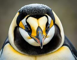 Close Up Portrait Of Emperor Penguin photo