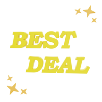 3D Rendering Best Deal with stars Icon Object png