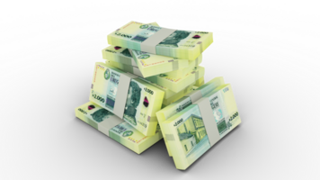 3d rendering of Stacks of Uruguayan peso notes. bundles of Uruguayan pes notes isolated on transparent  background png