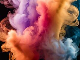 Streams of smoke of different colors photo