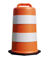 Realistic traffic cone, 3D illustration. png