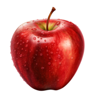 Red Apple No Background Applicable to any Context Perfect for Print on Demand Merchandise AI Generated png