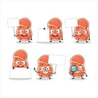 Smoke pork cartoon character bring information board vector