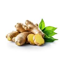 Fresh ginger on white background. photo