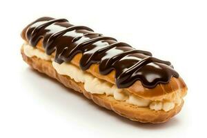 Sweet chocolate eclair food. Generate Ai photo