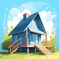 A house roof is Colorful illustration of a sweet home graphic background photo