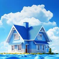 A house roof is Colorful illustration of a sweet home graphic background photo